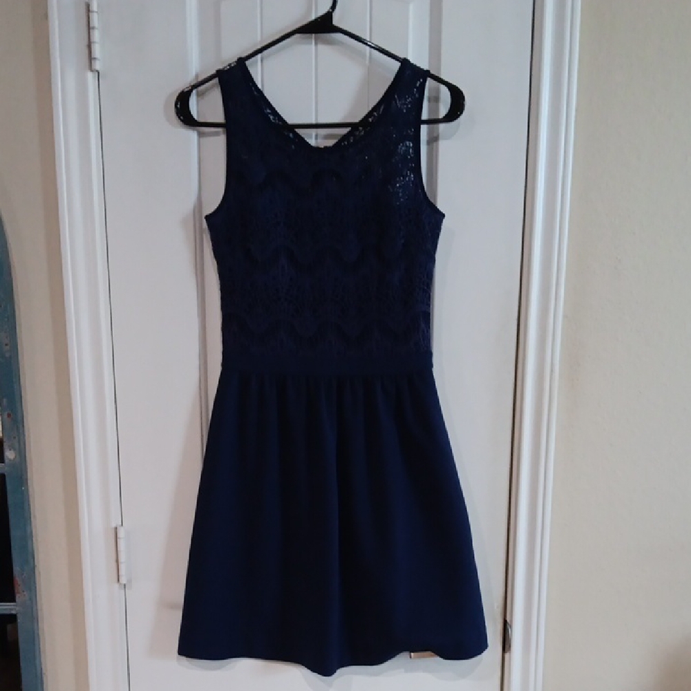 Lilly Pulitzer Navy Blue Lace Crochet Mini Dress